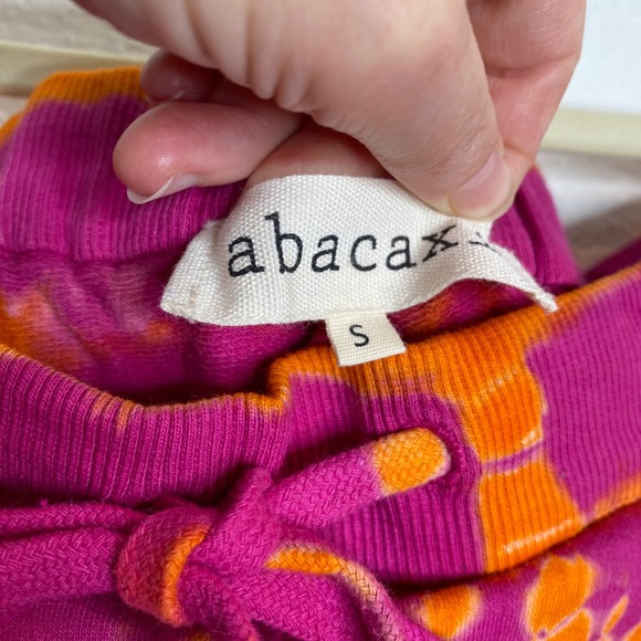 Abacaxi Tie Dye Jogger Pants Women's Size S‎ Pink Orange Cotton Harem Boho - Picture 2 of 5